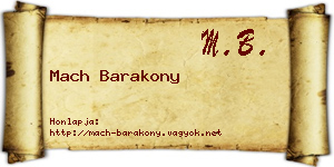 Mach Barakony névjegykártya